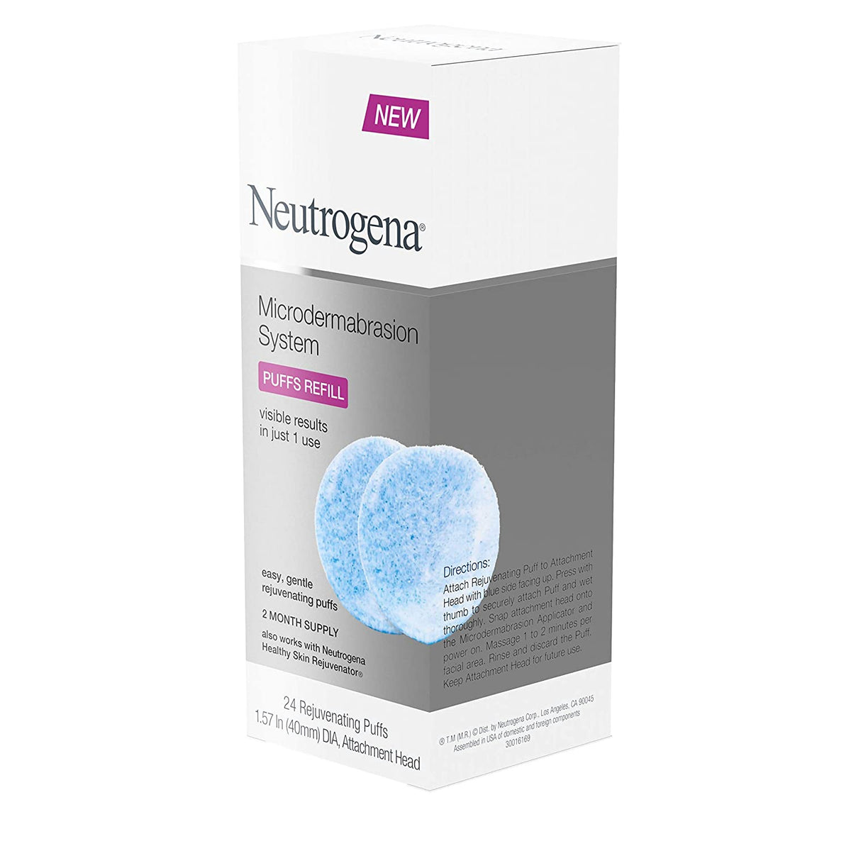 NEUTROGENA Microdermabrasion System Puff Refills, Exfoliator Face Scrub with Glycerin, Wrinkle Remover, 24 Ct