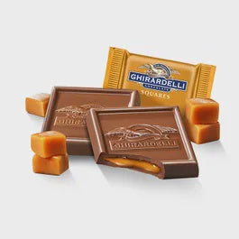 GHIRARDELLI Milk Chocolate Caramel Squares Gold 100PCS Bucket