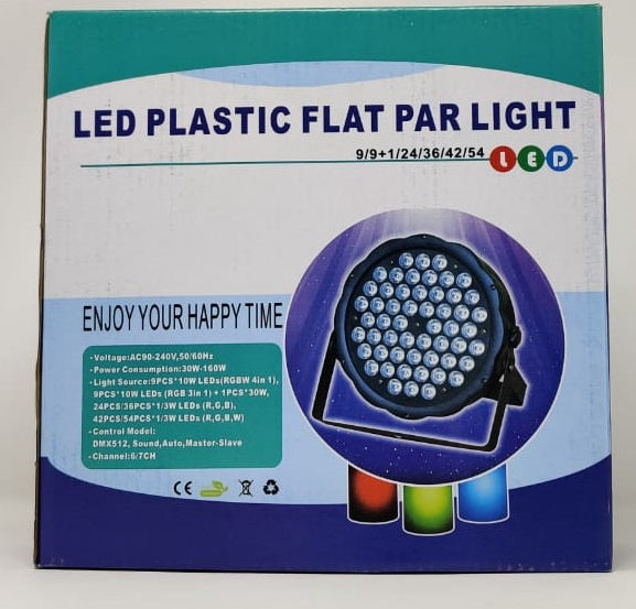 Par LED Light Mini Flat 54 LED Plastic