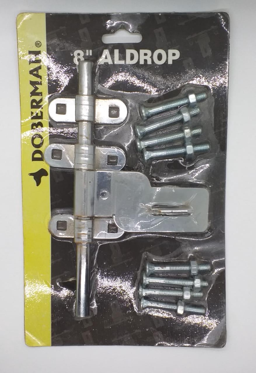 DOBERMAN Tower Bolt 8" with Padlock Nickle