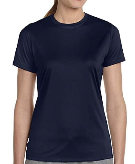 HANES Women Tshirt Round Neck Cool Dri Navy