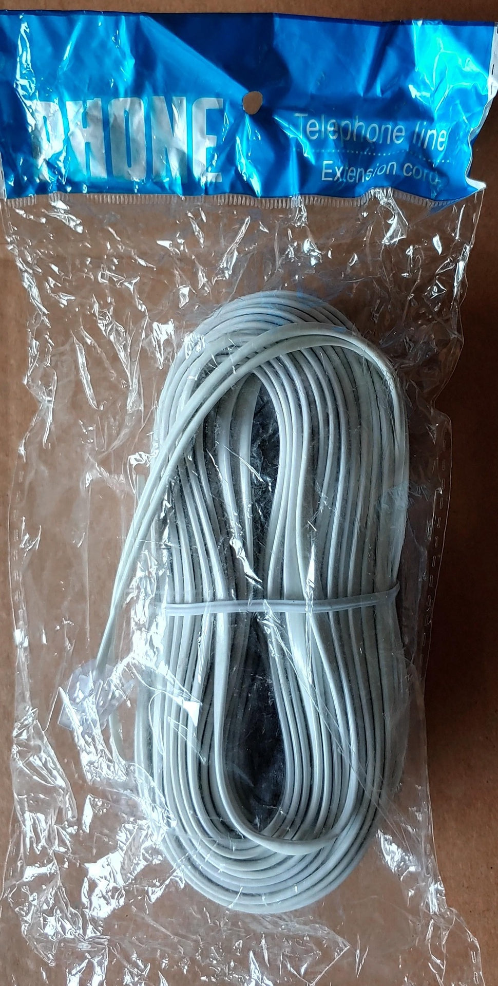 Telephone Ext Cord 15M White IN Plastic