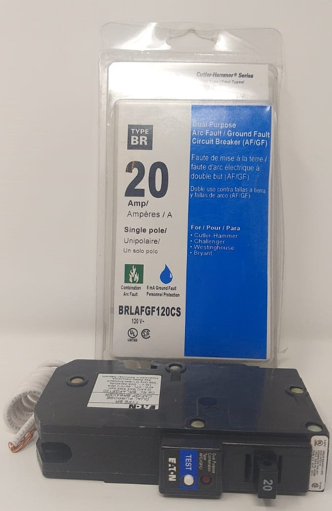 EATON Breaker Gfci Arc Fault 20A S/POLE BRLAFGF120CS