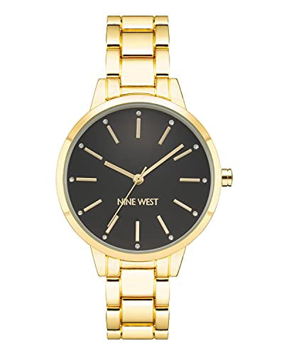 NINE WEST Watch Women Bracelet Black Dial 2098BKGB