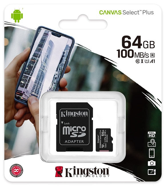 KINGSTON Computer Sd Micro Card 64GB with 1ADPTOR SDCS2/64GB