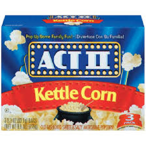 Act 11 Popcorn Microwave Kettle Corn 3pk