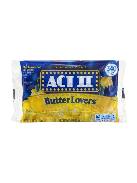 Act 11 Mwave Popcorn Butter Lover 2.75oz