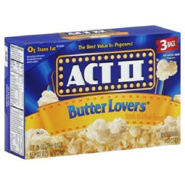 Act 11 Mwave Popcorn Butter Lovers 3pk