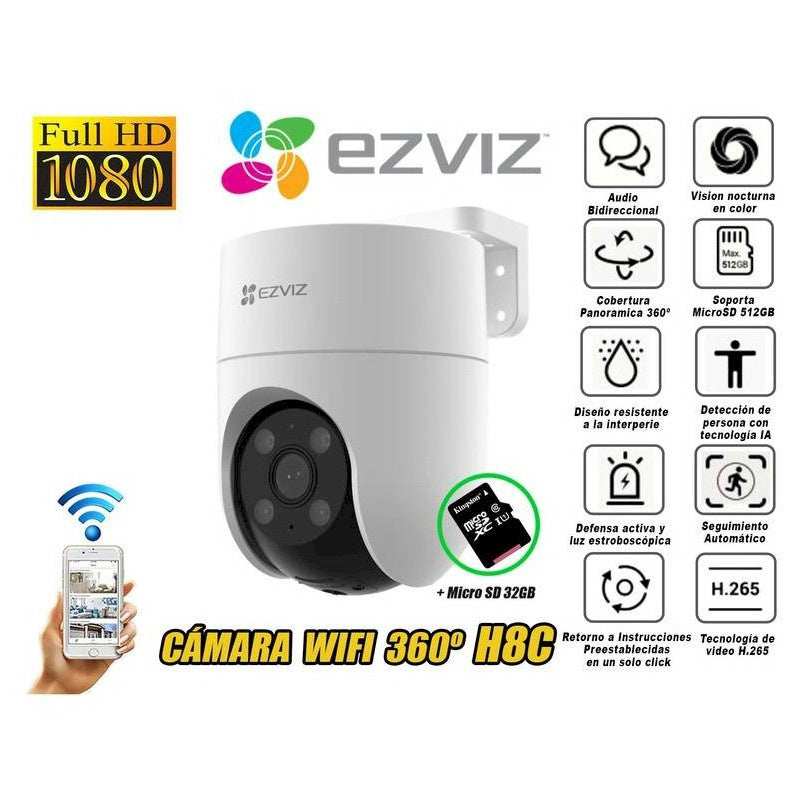 EZVIZ Security Camera Smart WIFI CS-H8C-R100-1K2WKFL