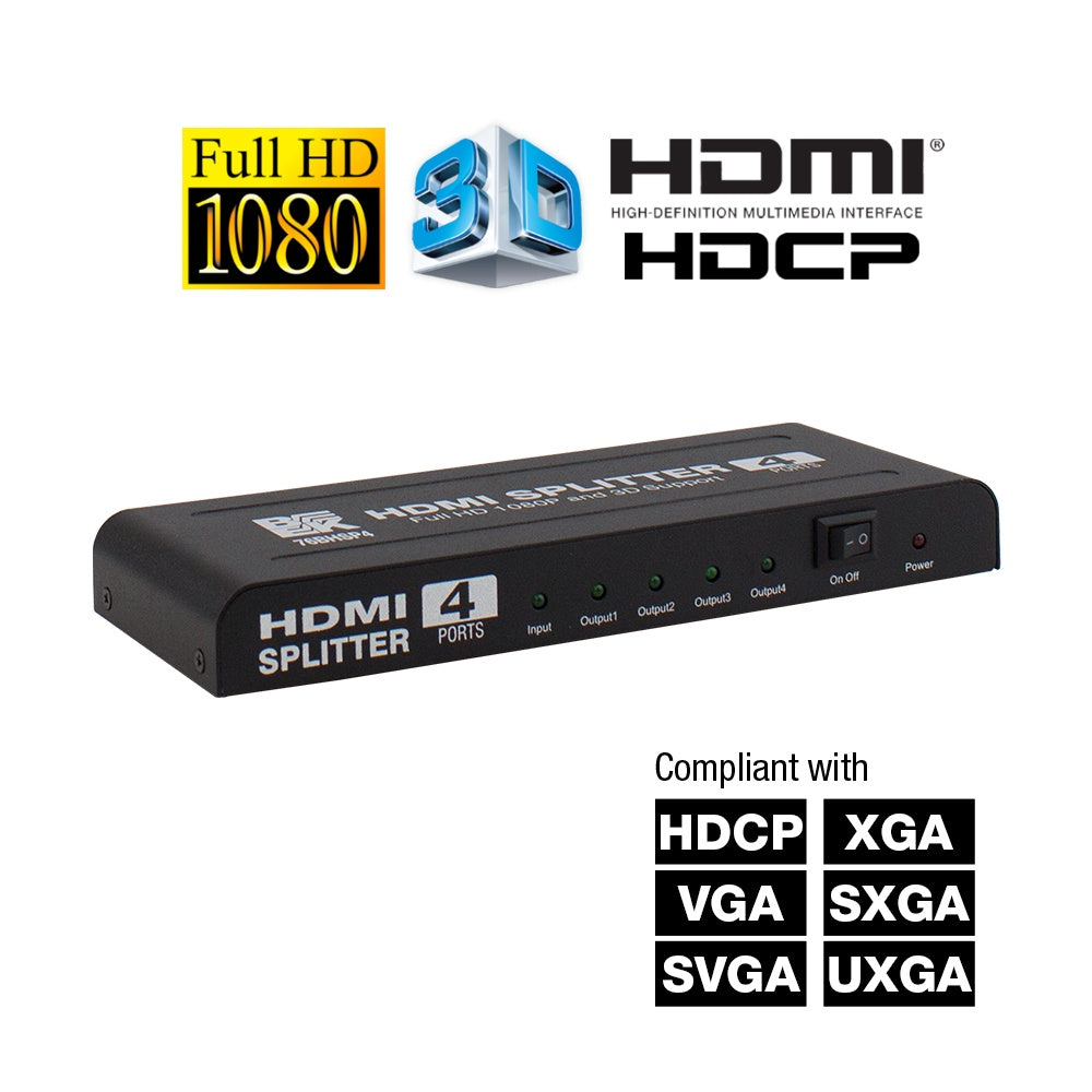 BLASTKING Hdmi Video Splitter 4 Port I-76BHSP4