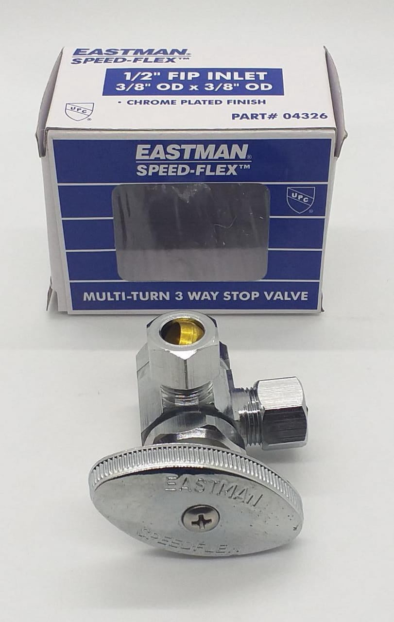 EASTMAN Angle Valve 3 Way 1/2" X 3/8" X 3/8" 04326