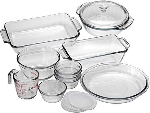 ANCHOR HOCKING Cake Pan Glass Anchor 15PC Bake Set C822100B