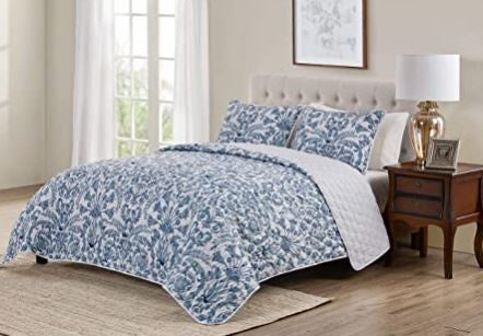 TAHARI Quilt Set Montreau Collection Queen 3 Pcs Luxury Premium Ultra Soft