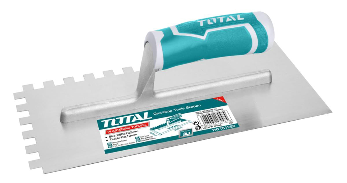 TOTAL Steel Float THTT81286 Notch Plastering Trowel