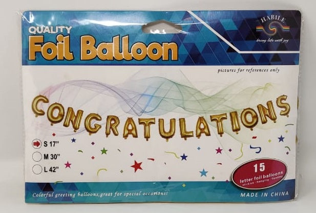 Party Balloons Congratulations 15PCS Pack BAL855