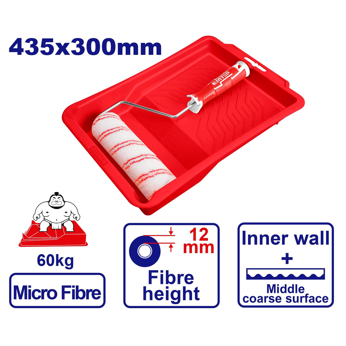 EMTOP Roller Brush 9" 2IN1 Kit ECBH16093801 with Tray