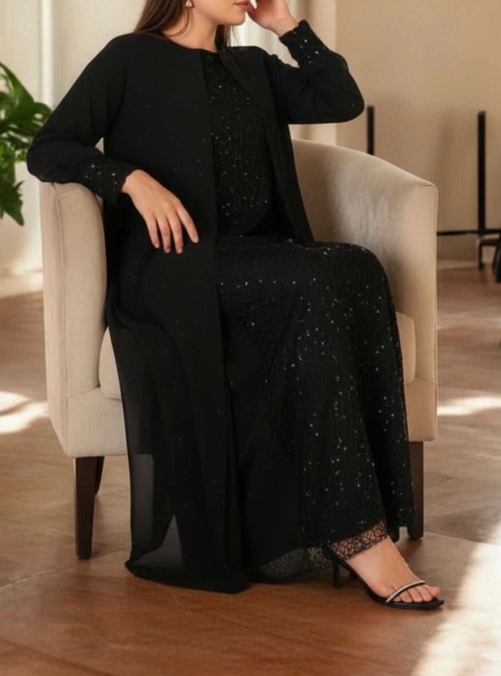 Gown Abaya Plus Occasion Black / Navy