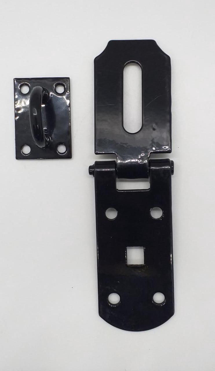 Hasp & Staple 6" Black Heavy Duty