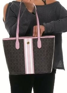 NANETTE LEPORE Bag 2PC Set Tote & Crossbody Chocolate / Pink