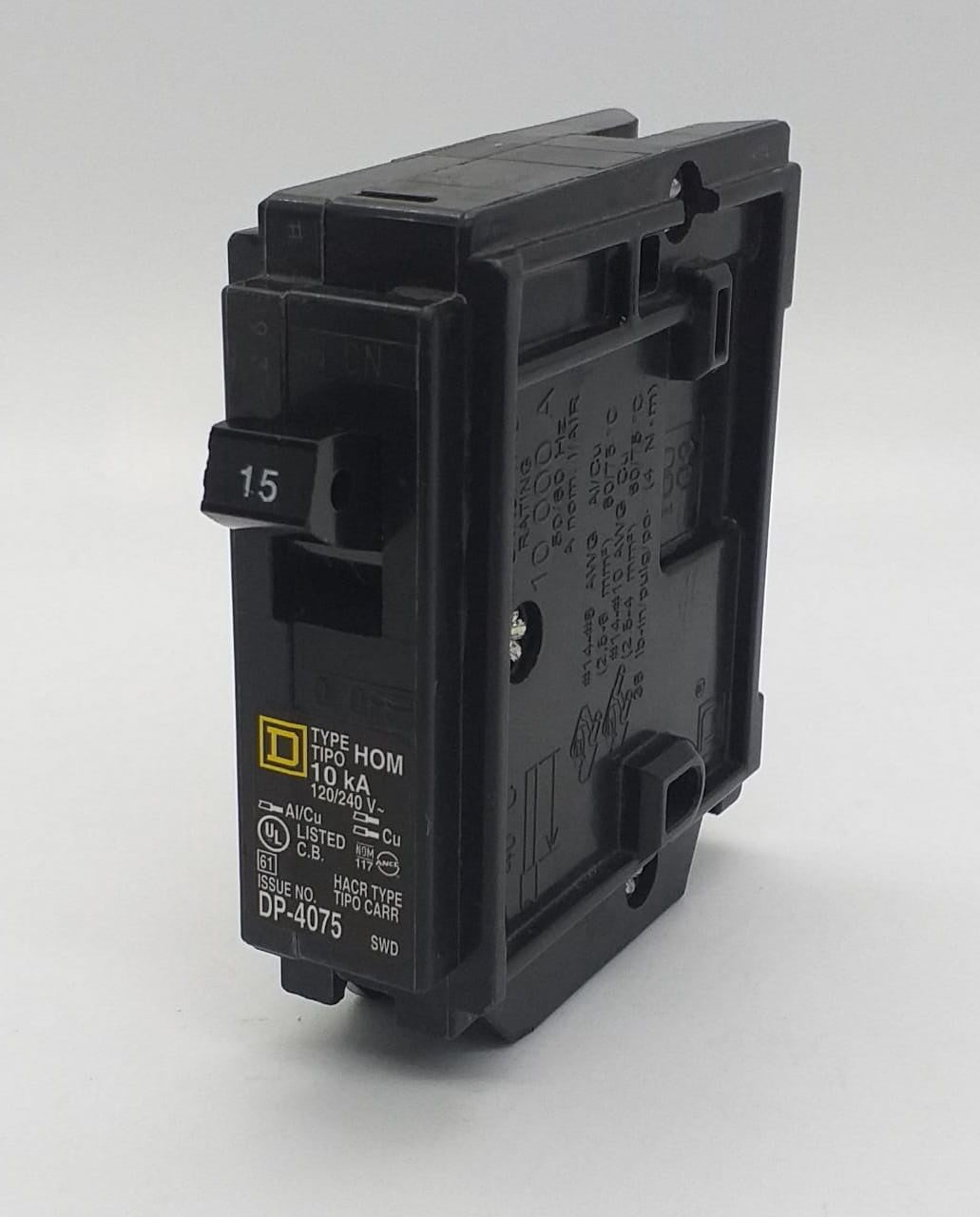 SQUARE D Breaker 15AMPS S/POLE