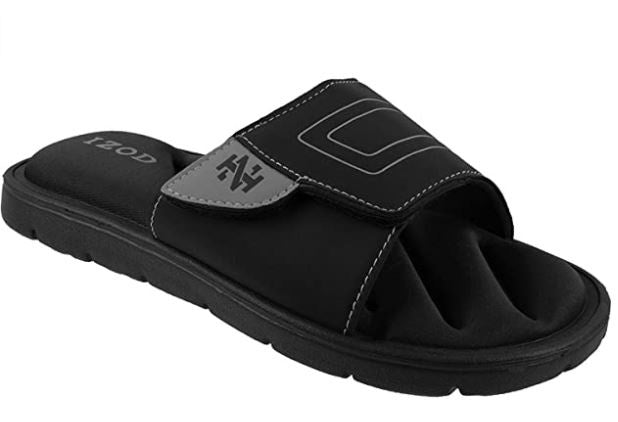 IZOD Footwear Men's Slide Memory Foam Velcro Adjustable Sport