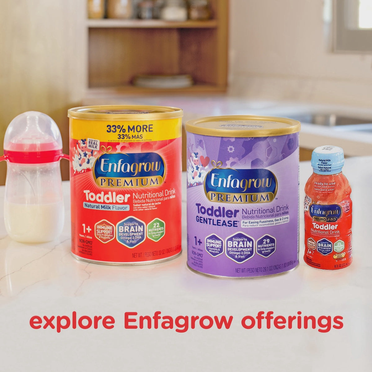 MEAD JOHNSON NUTRITION Enfagrow Premium Toddler Natural Milk Flavor 1+ Years 32OZ 907G