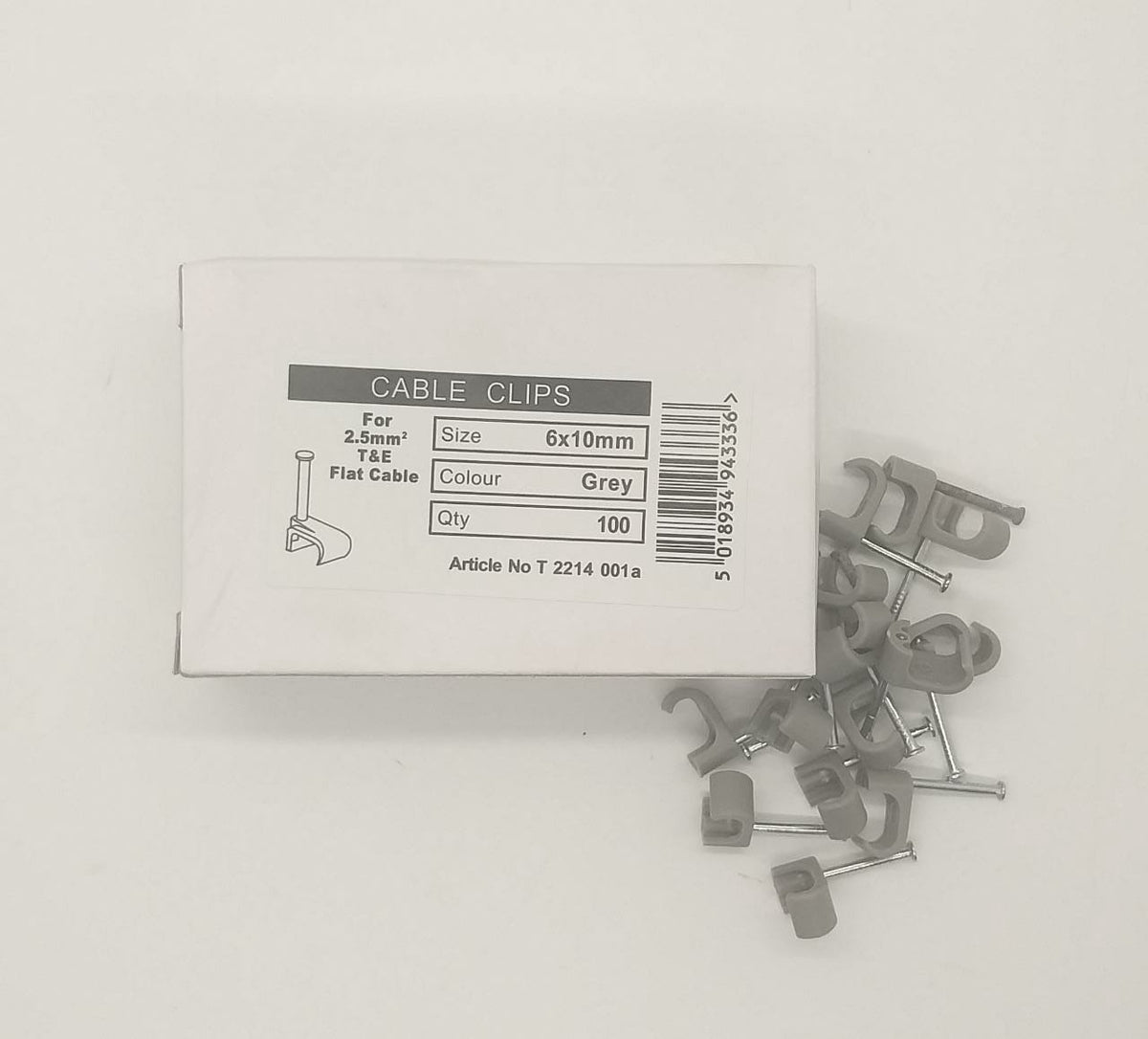 SCHNEIDER Cable Tower Clips 2.5MM Flat 100PCS White Box