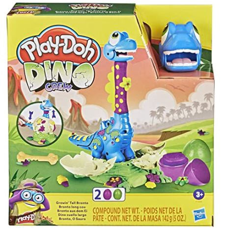 PLAY-DOH Toy Dino Crew Growin' Tall Bronto Dinosaur 2 Eggs NON-TOXIC