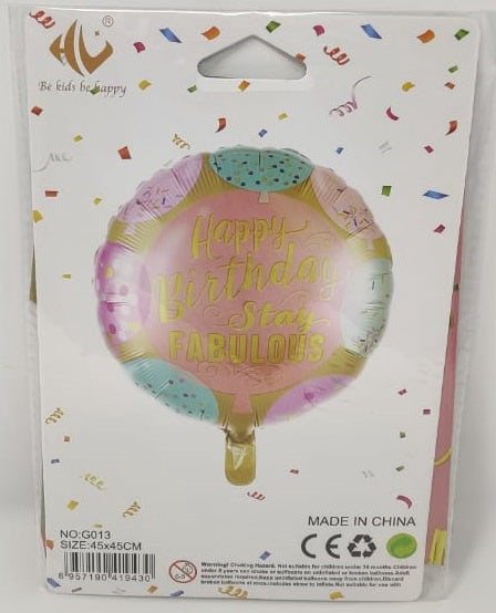 Party Balloons Happy Birthday Stay Fabulous G013