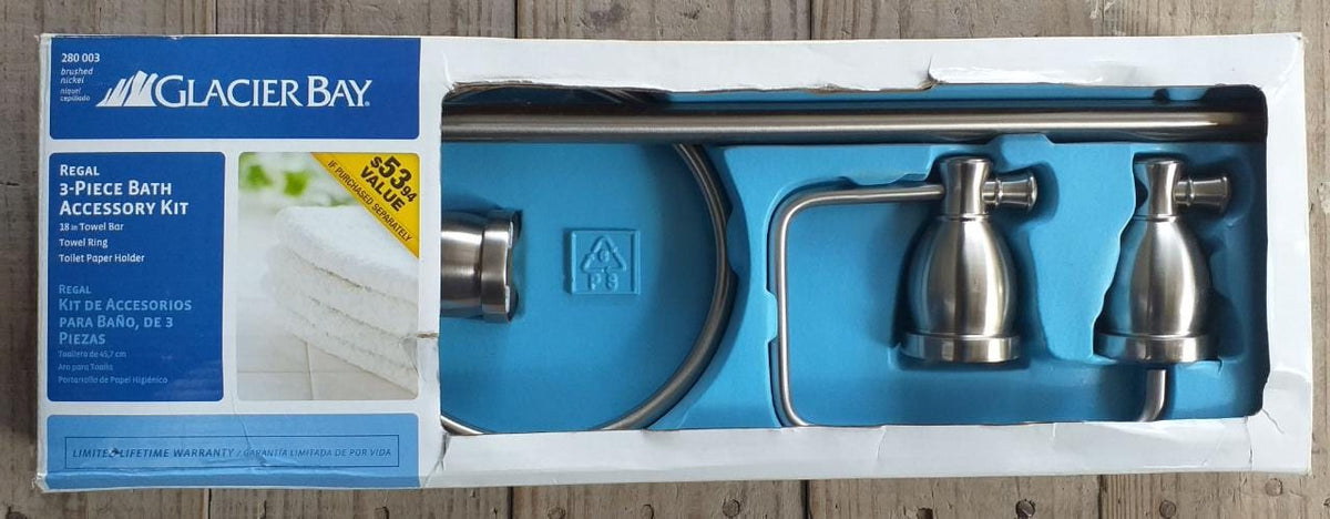 GLACIER BAY Bathroom Set 3PCS 280 003 Regal Brushed Nickel