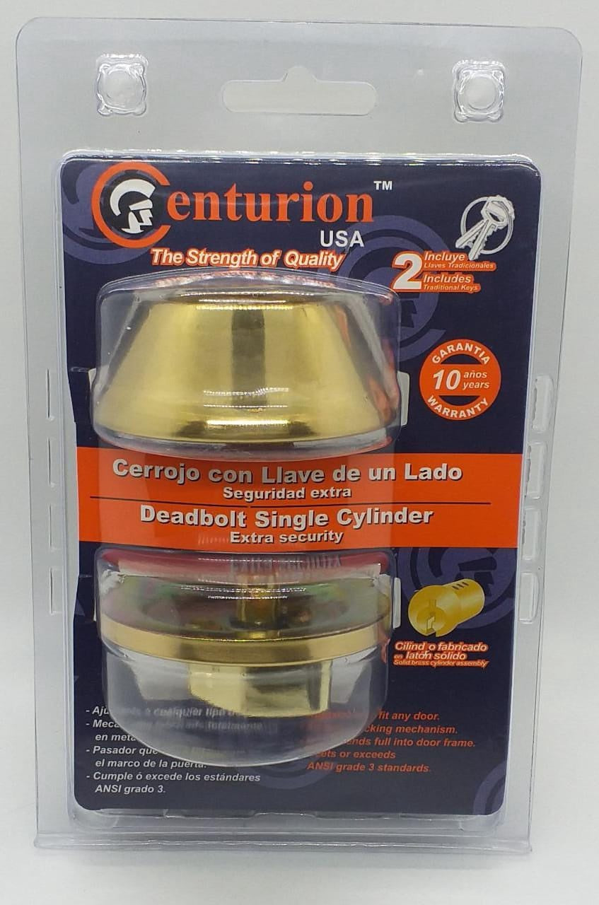 CENTURION Lock Deadbolt Single ID101PB Gold