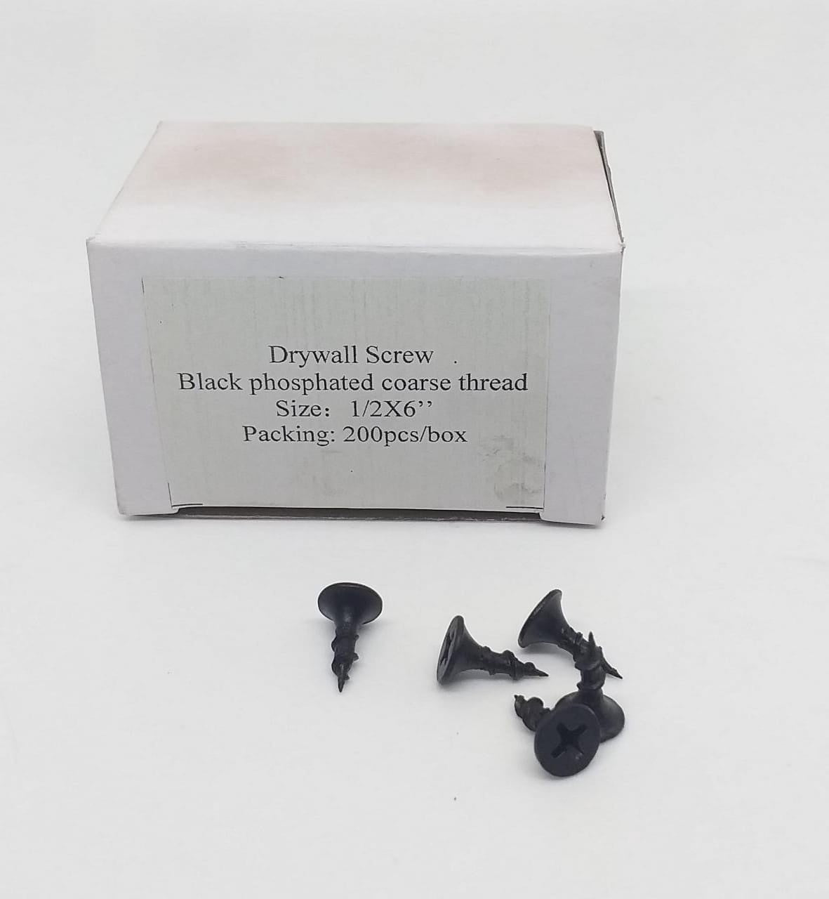 Screw Drywall 6 X 1/2" Black 200PCS Box 73966 Coarse Thread