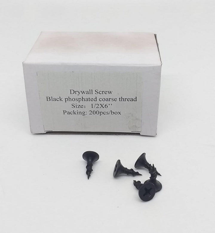 Screw Drywall 6 X 1/2" Black 200PCS Box 73966 Coarse Thread