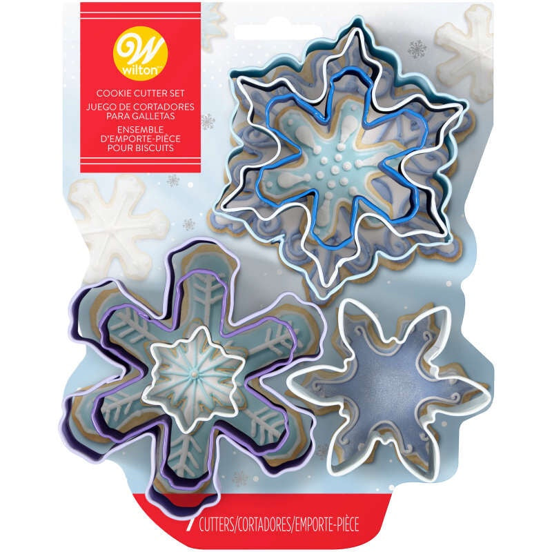 WILTON Baking Cookie Cutter Snowflake 7PCS Set 2308-3803