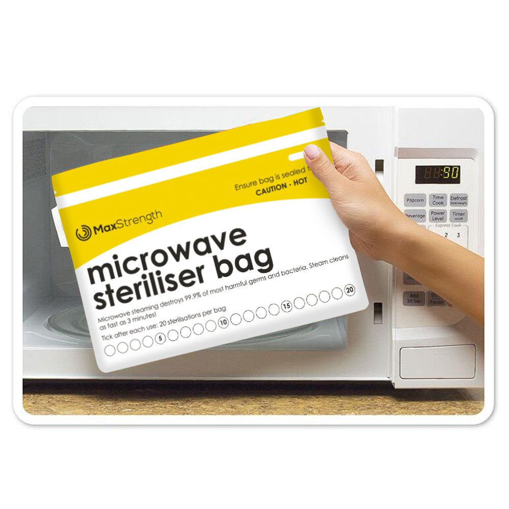 Baby Microwave Sterilizer Bag Max Strength 20PCS (20 Use Per Bag)