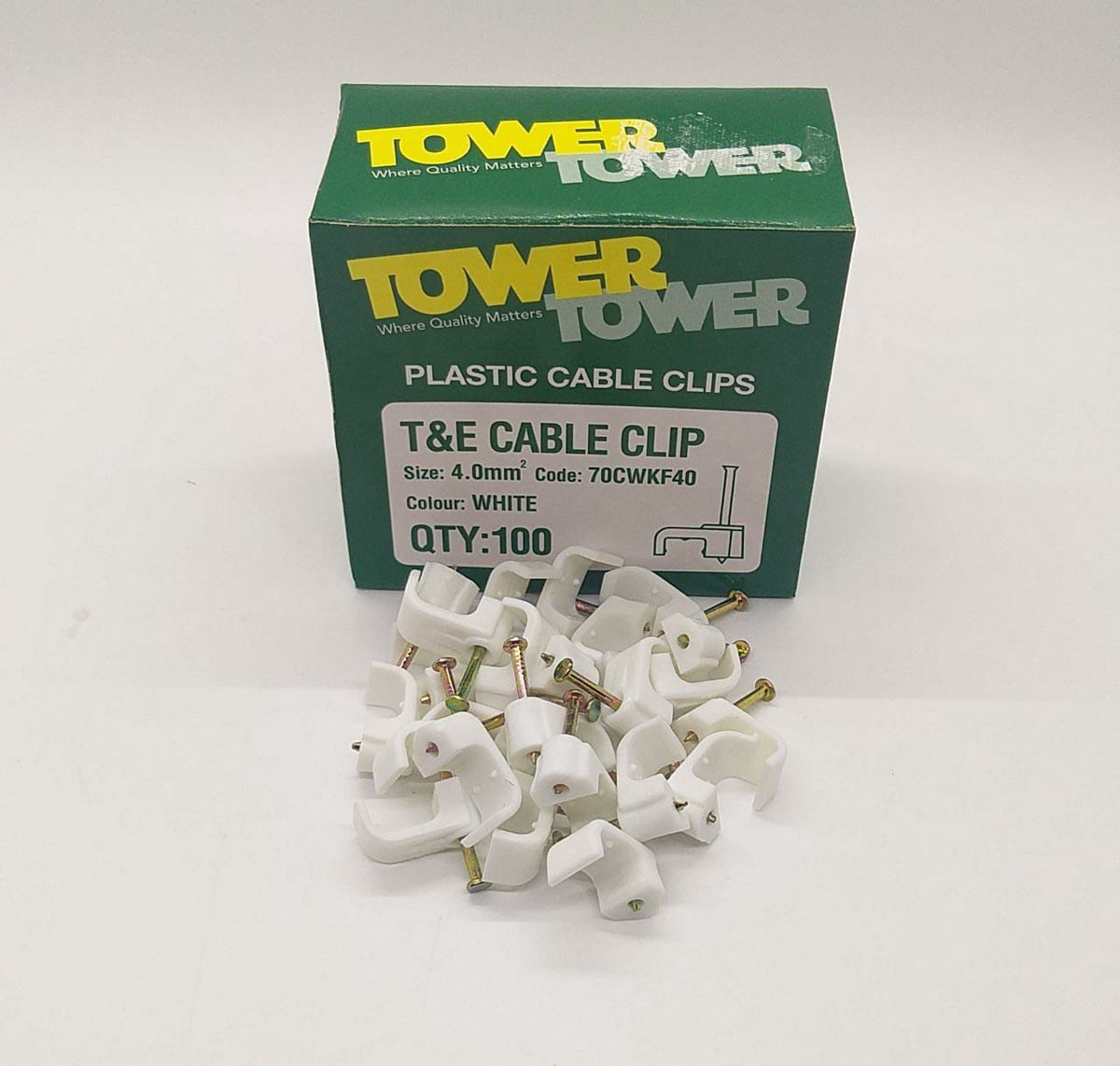 Tower Cable Clip 4.0MM T&e Green Box 70CWKF40 100PCS Box