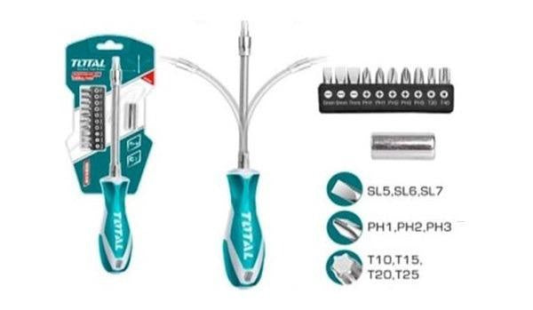 TOTAL Screwdriver Kit THT250FL1206 12PCS Flexible