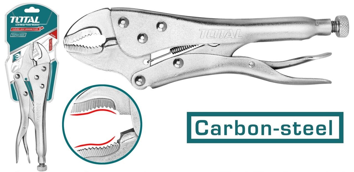 TOTAL Pliers Mole Grip 7" THT190703 Curved Jaw
