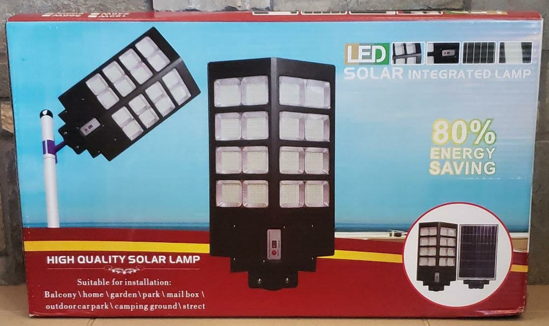 Solar Light 200W LED Street with Panel Integrated Lamp with Pole & Remote
