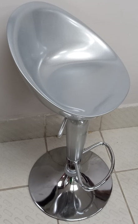 Bar Stool 1833 Silver & Chrome Bucket PVC