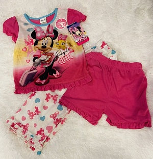 DISNEY Kids Pj Girls Minnie Mouse 3PC Set