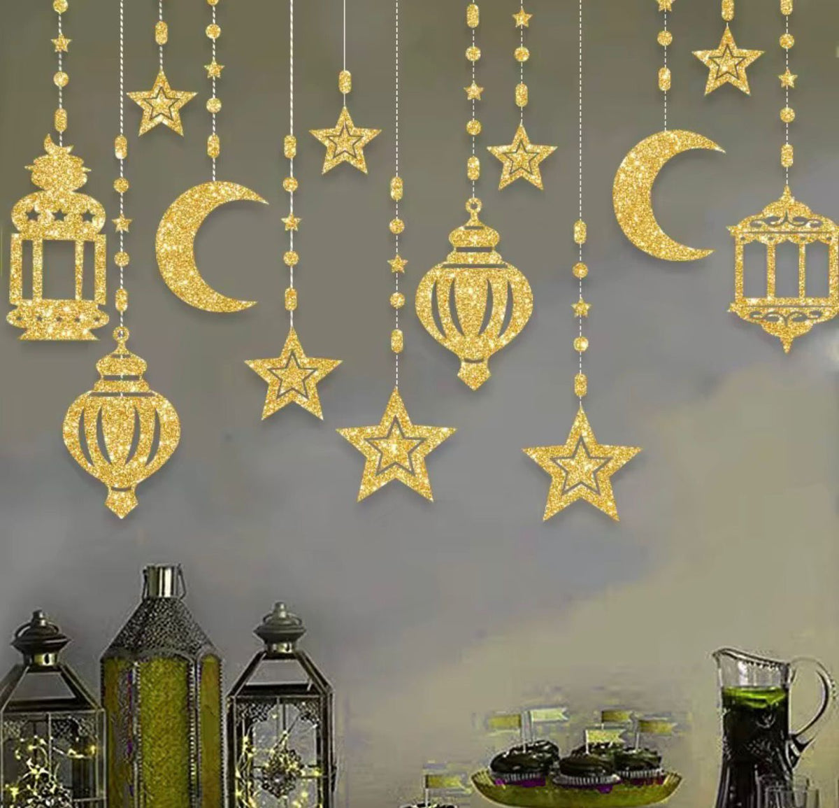 Eid / Ramadan Streamer Gold Glitter