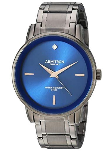 ARMITRON Watch Men's DIAMOND-ACCENTED Bracelet Blue Face