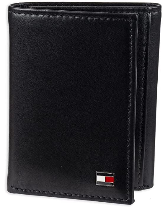 TOMMY HILFIGER Wallet Men's Genuine Leather Trifold Black