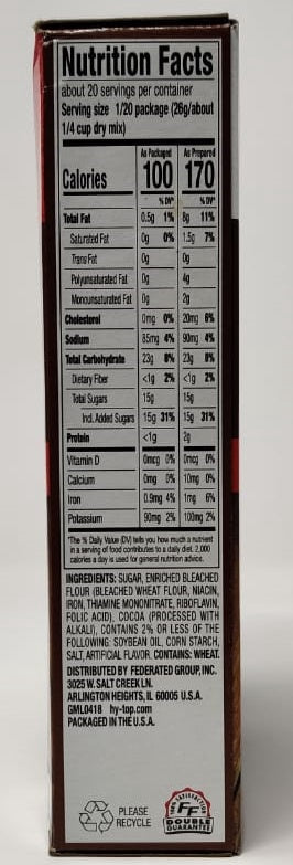 HY-TOP Brownie Mix Fudge 18.3OZ 519G