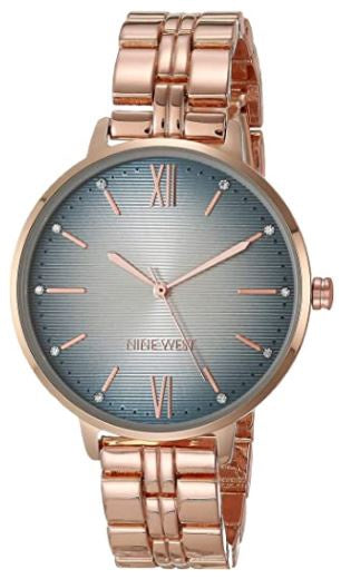NINE WEST Watch Women's Crystal Accented Bracelet Blue