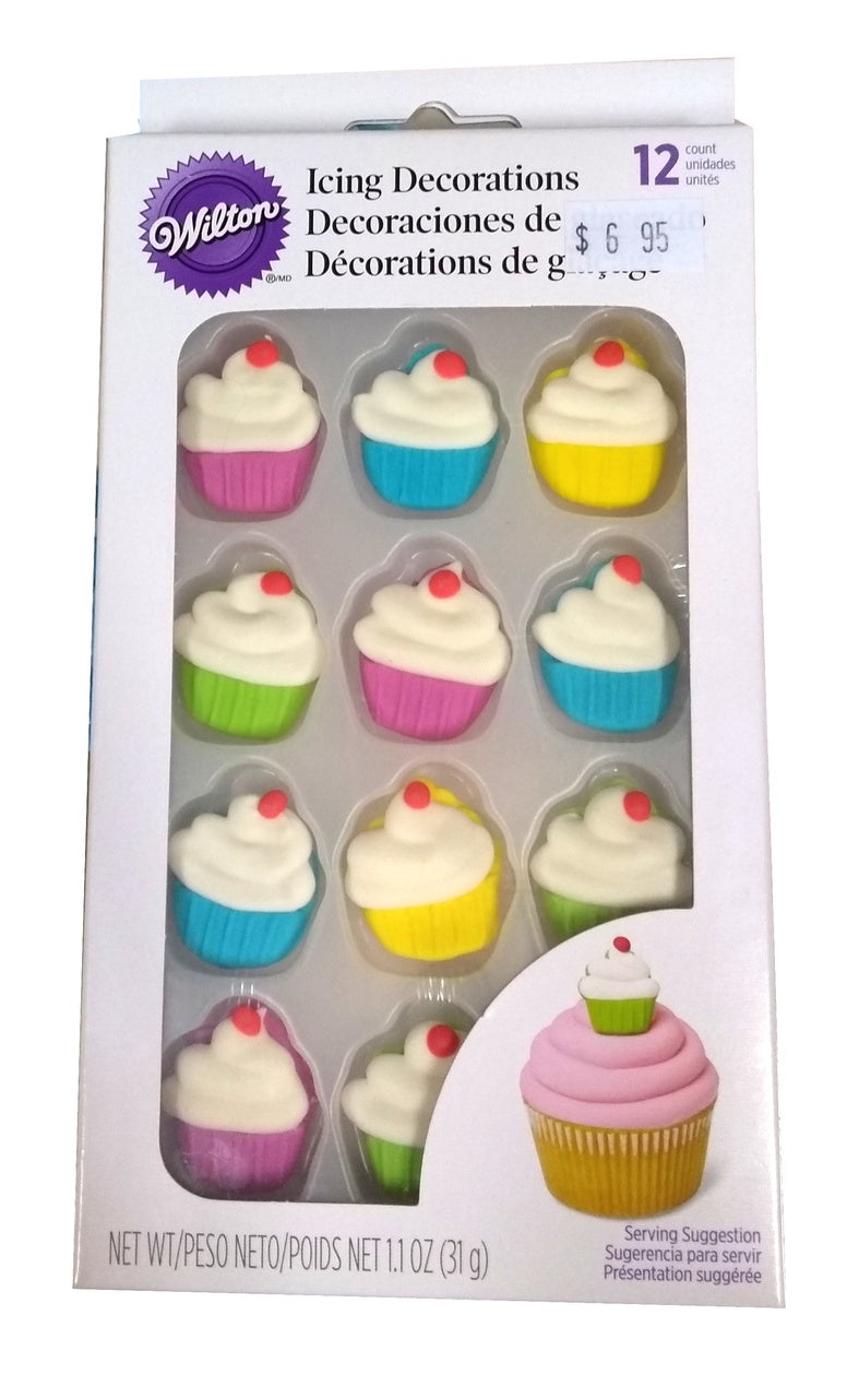 WILTON Baking Icing Decorations 12PCS 710-2915 Cupcake