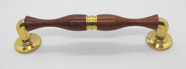 Door Handle 9" Heavy Gold & Wood Design #78
