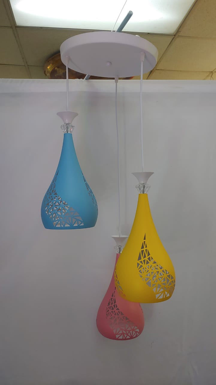 Light Fixture Pendant 3-BULB 8069-3 LED Coloured Metal