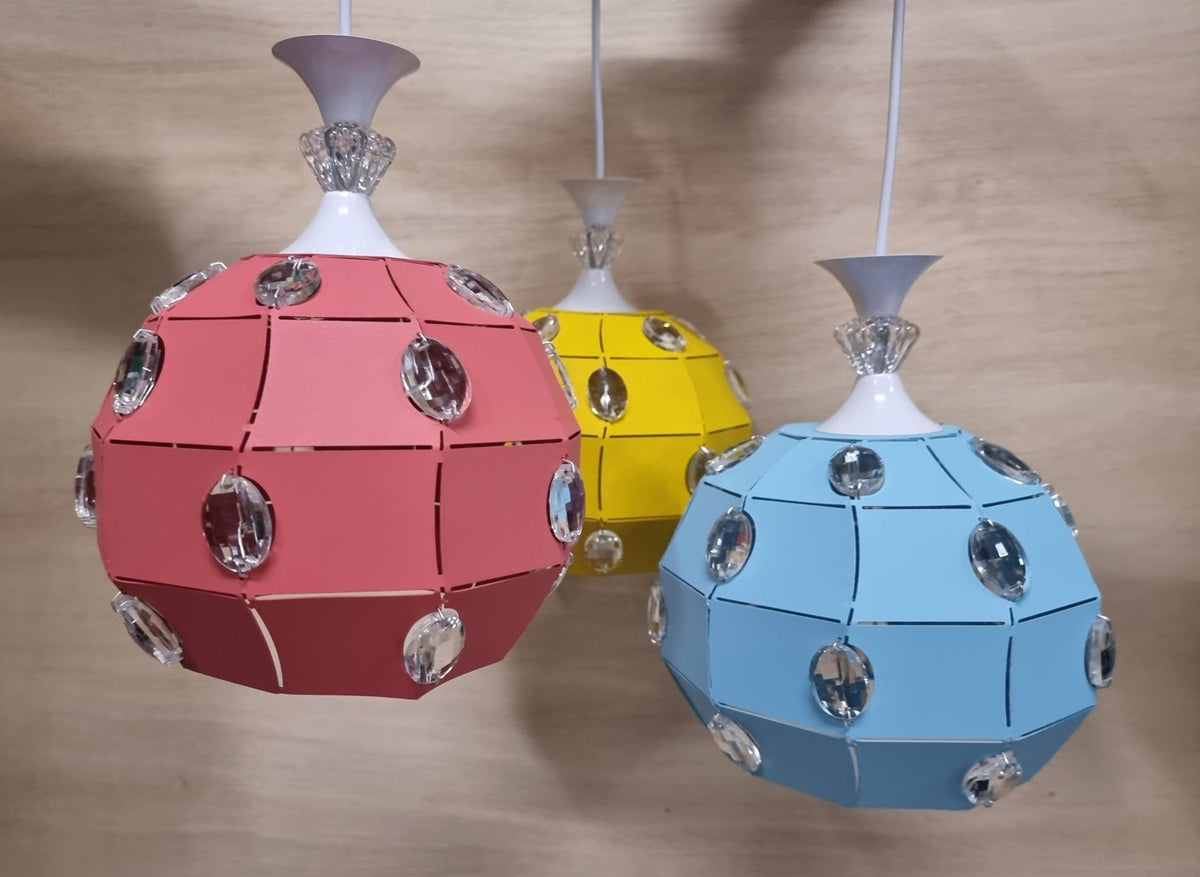 Light Fixture Pendant 3-BULB 8086-3 LED Coloured Metal